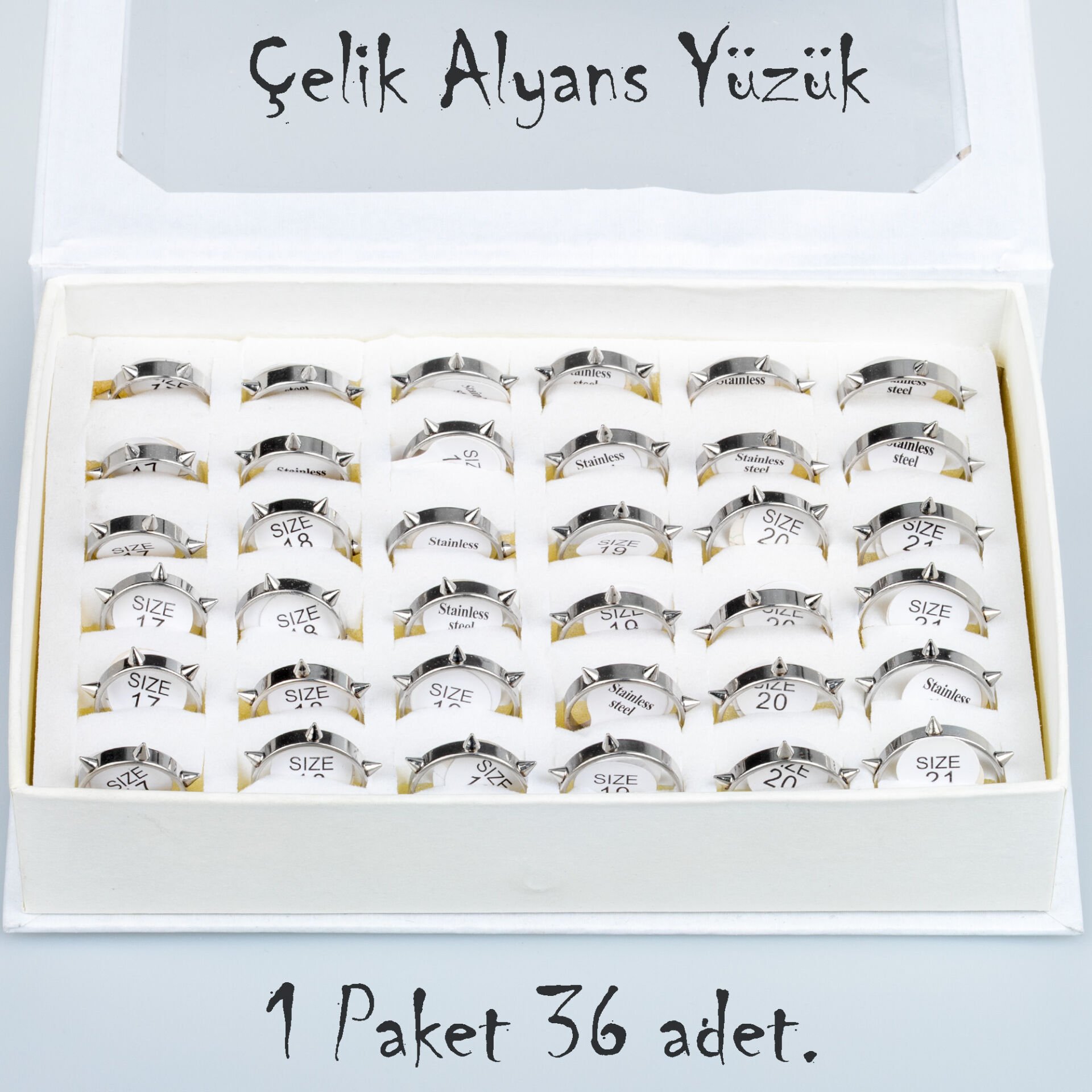 Steel Wedding Ring Pack 36 Pieces