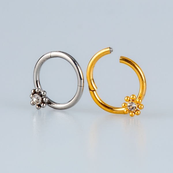 Piercing Titanium Segment Hoop Flower