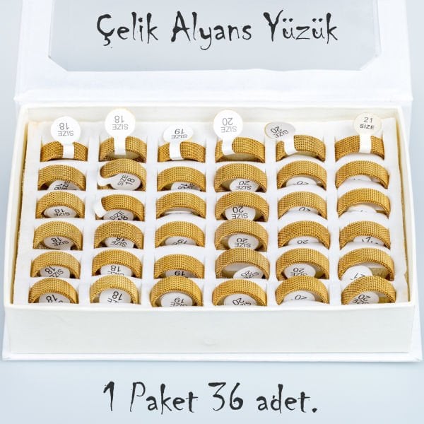 Steel Wedding Ring Pack 36 Pieces