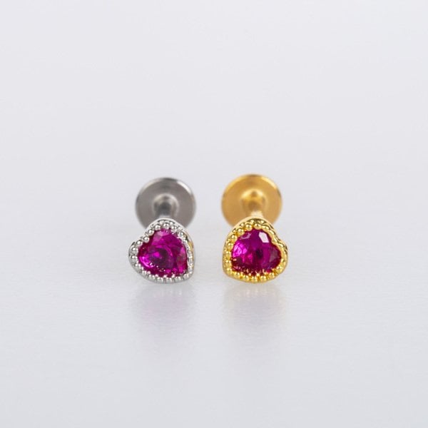 Piercing Tragus Heart Yellow 8mm