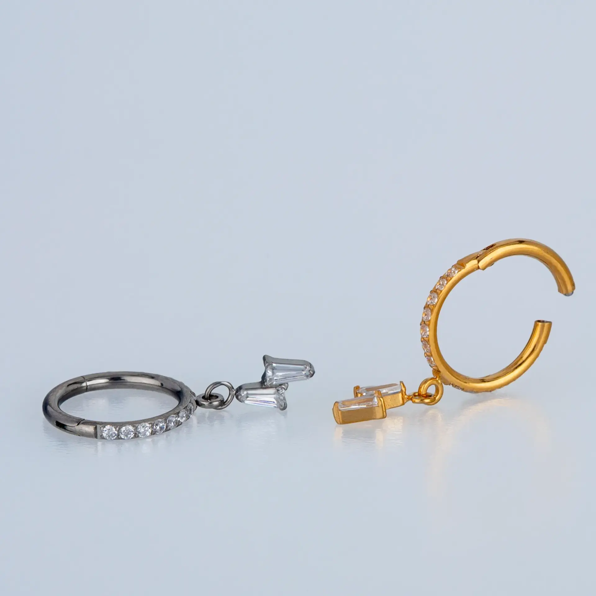 Piercing Titanyum Segment Halka Şimşek Sarı 8mm