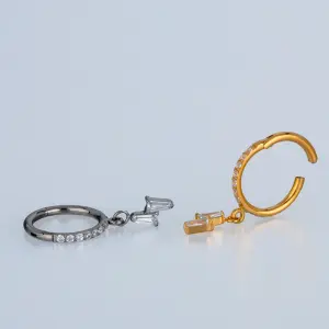 Piercing Titanyum Segment Halka Şimşek