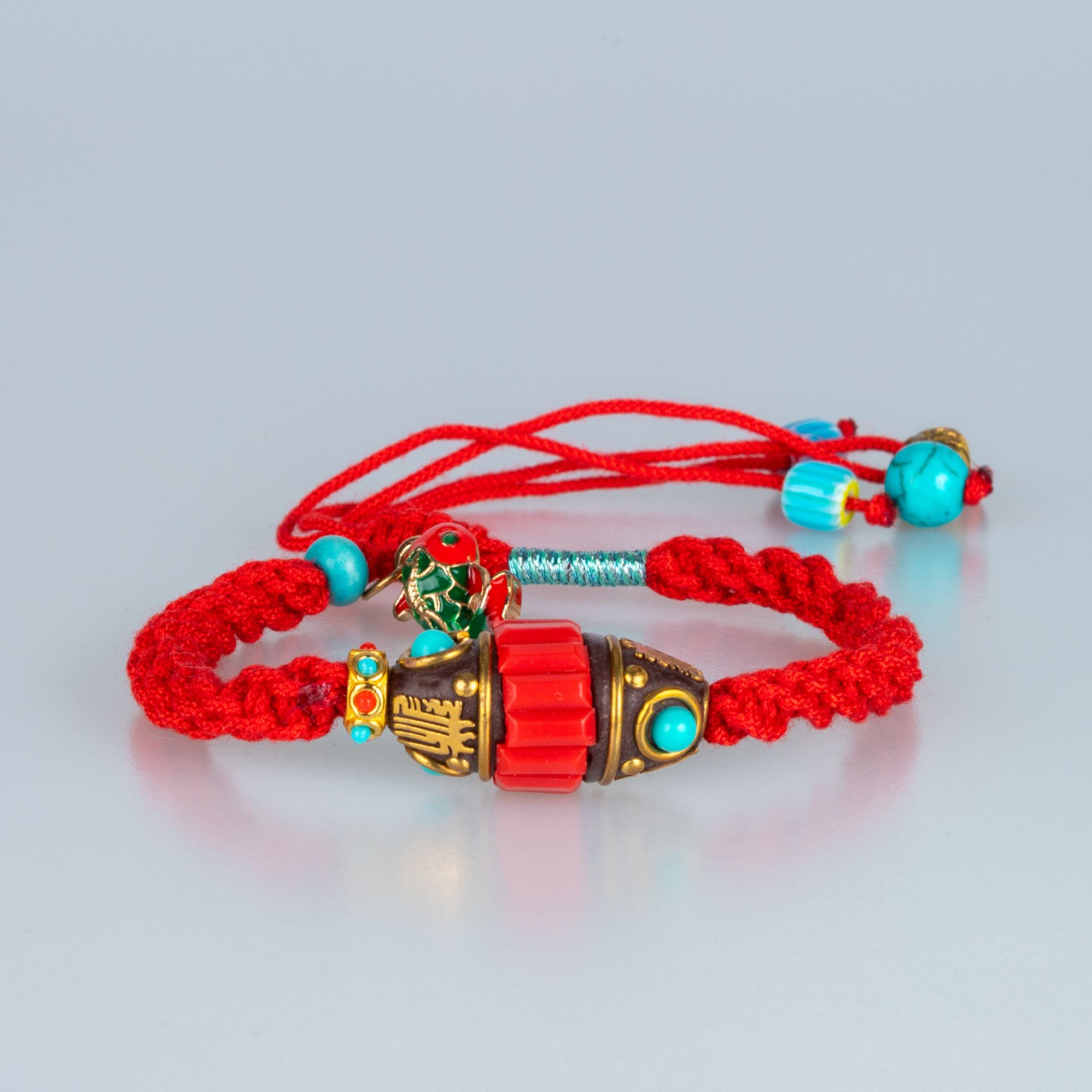 Ethnic Knitted Natural Stone Bracelet