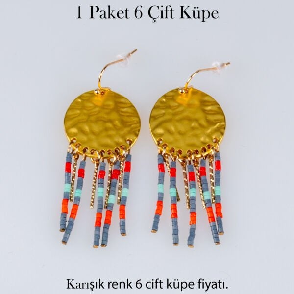 Pirinç Butik Küpe 1 paket 6 Çift