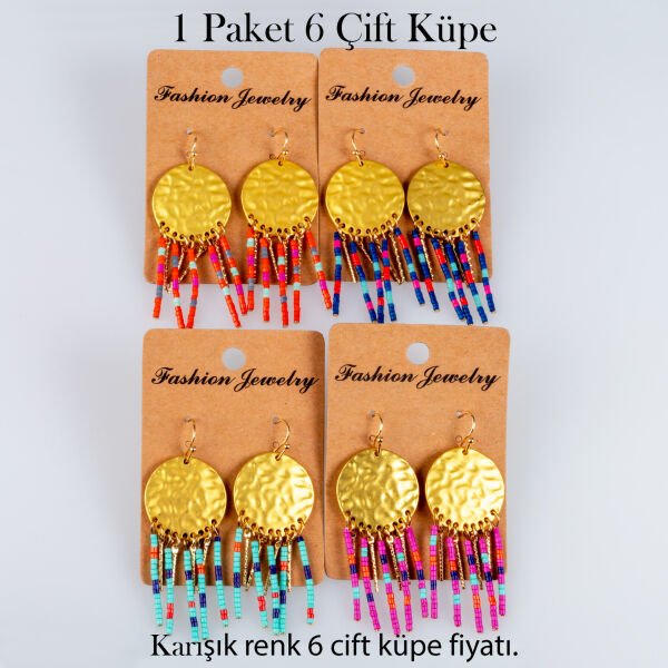 Pirinç Butik Küpe 1 paket 6 Çift