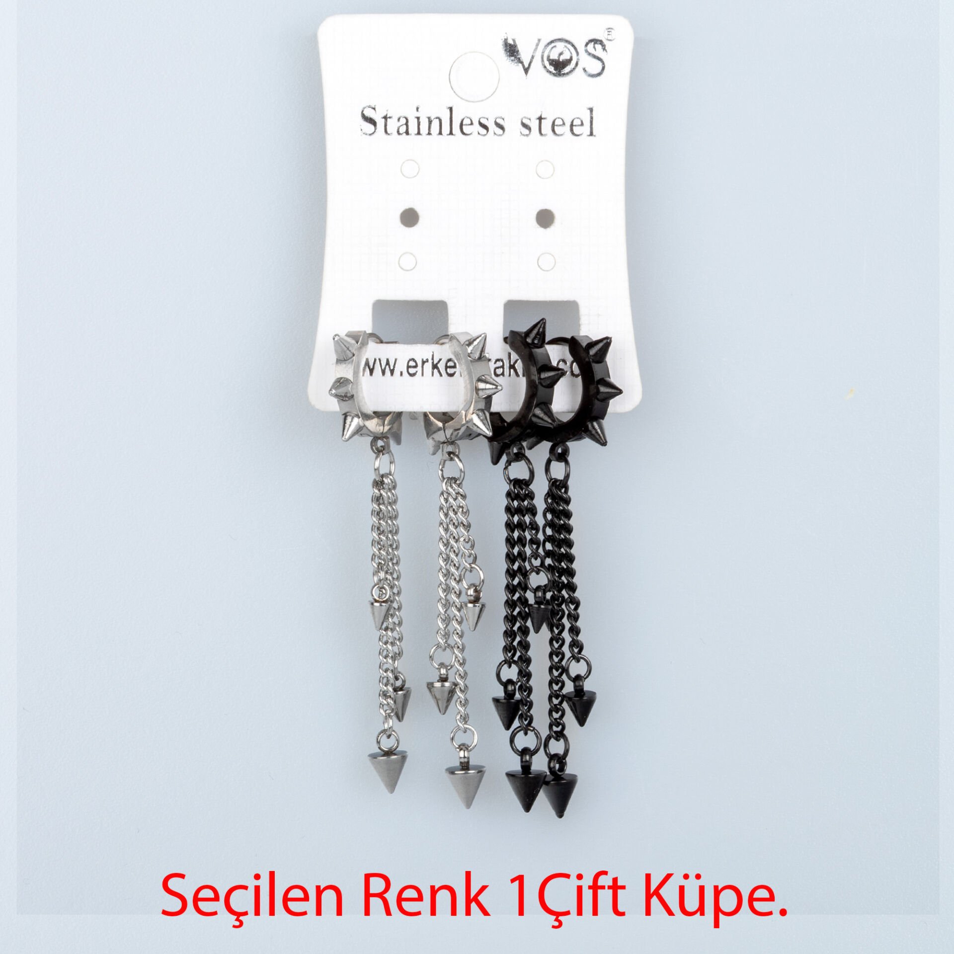 Çelik Küpe -Çift