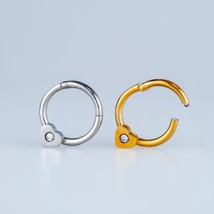 Piercing Çelik Halka Segment Kalp Beyaz