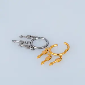 Piercing Titanyum Segment Halka Oklar Sarı 8mm