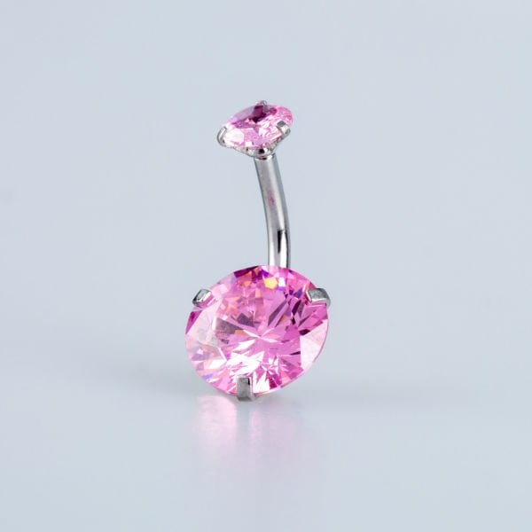 Piercing Göbek 10mm Yuvarlak Taş