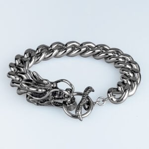Erkek Gotik Çelik Bileklik Ejderha