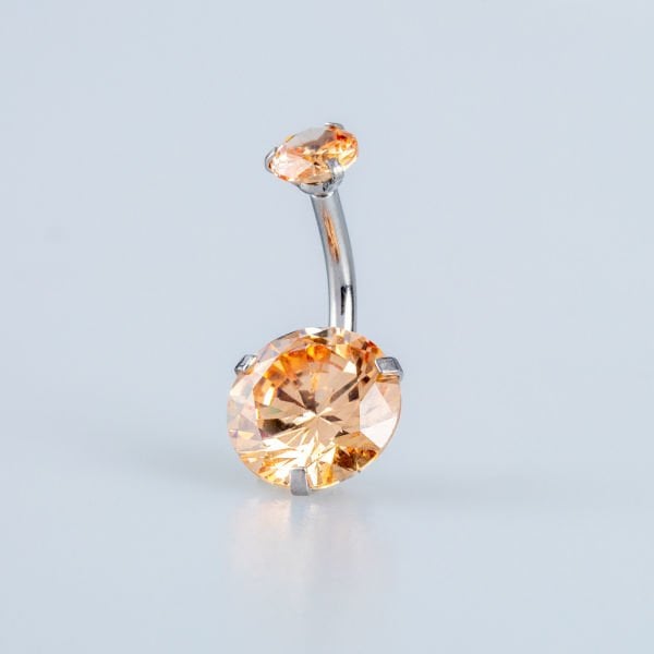 Piercing Göbek 10mm Yuvarlak Taş