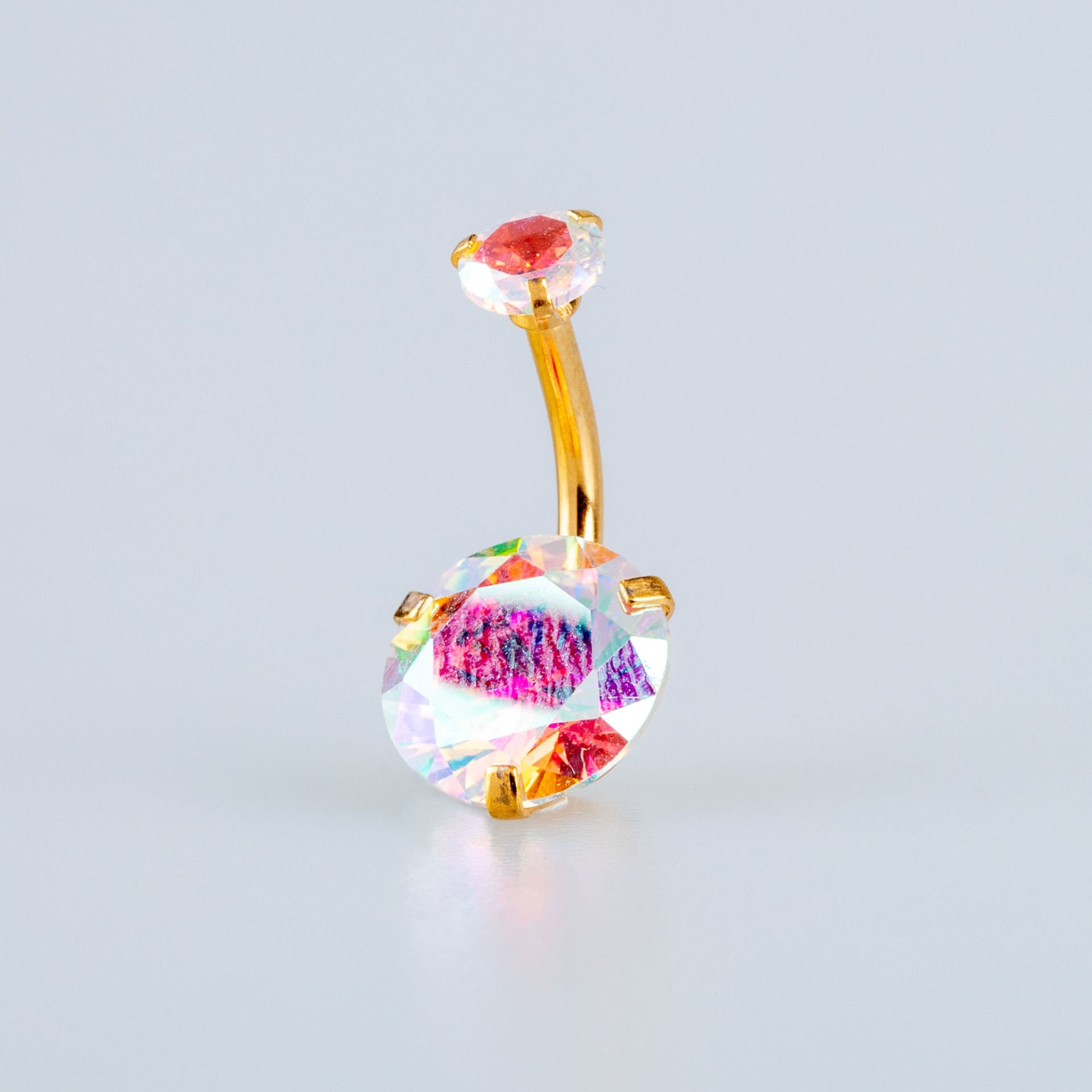 Piercing Göbek 10mm Yuvarlak Taş