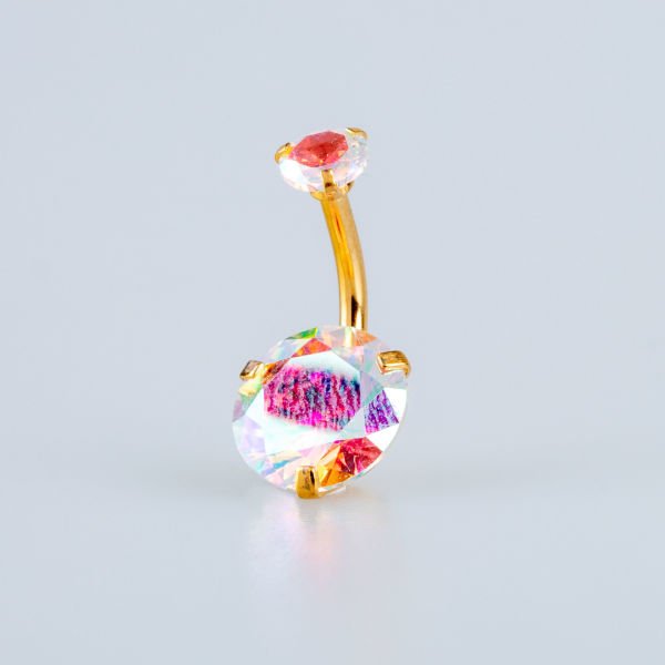 Piercing Göbek 10mm Yuvarlak Taş