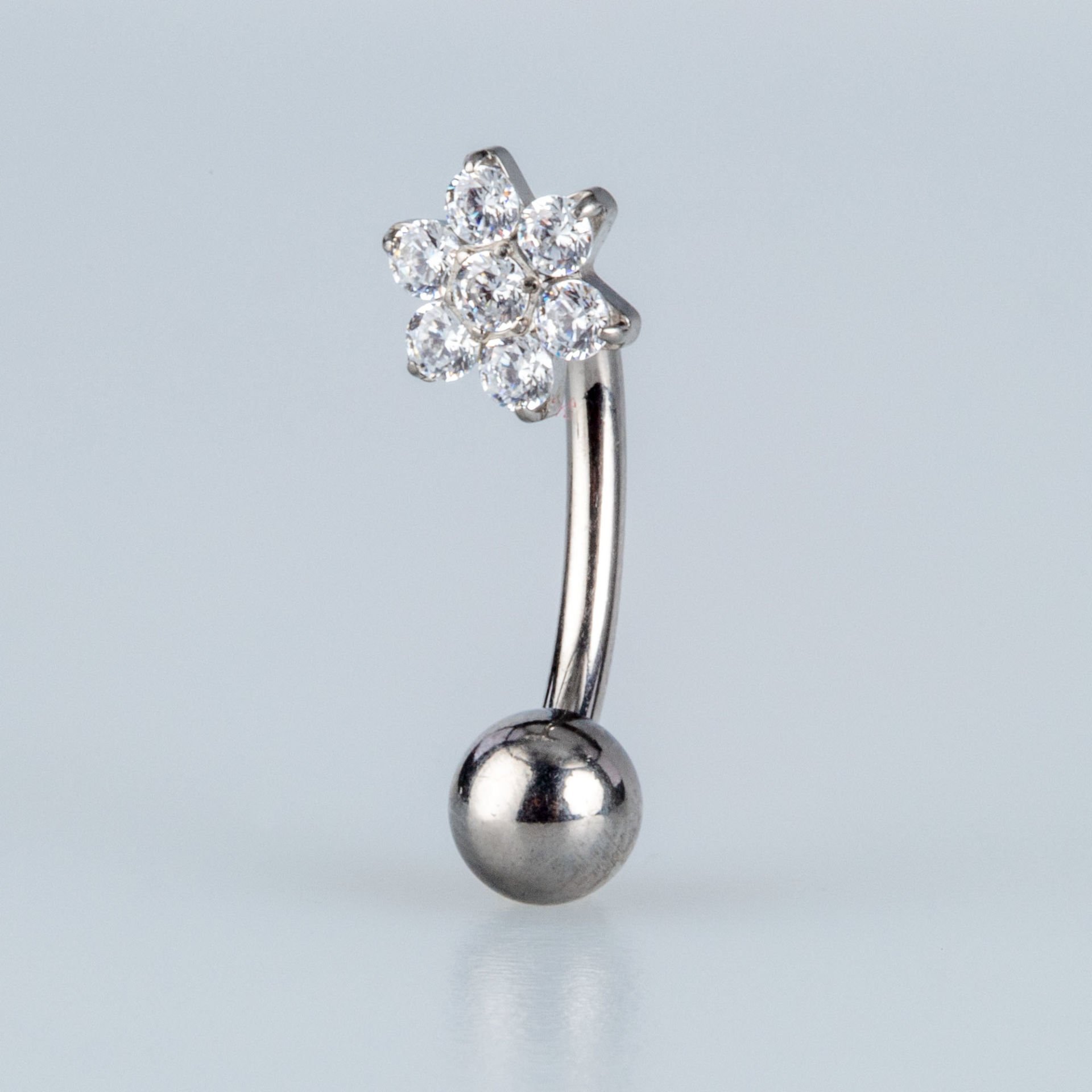 Piercing Titanyum Ters Göbek Çiçek