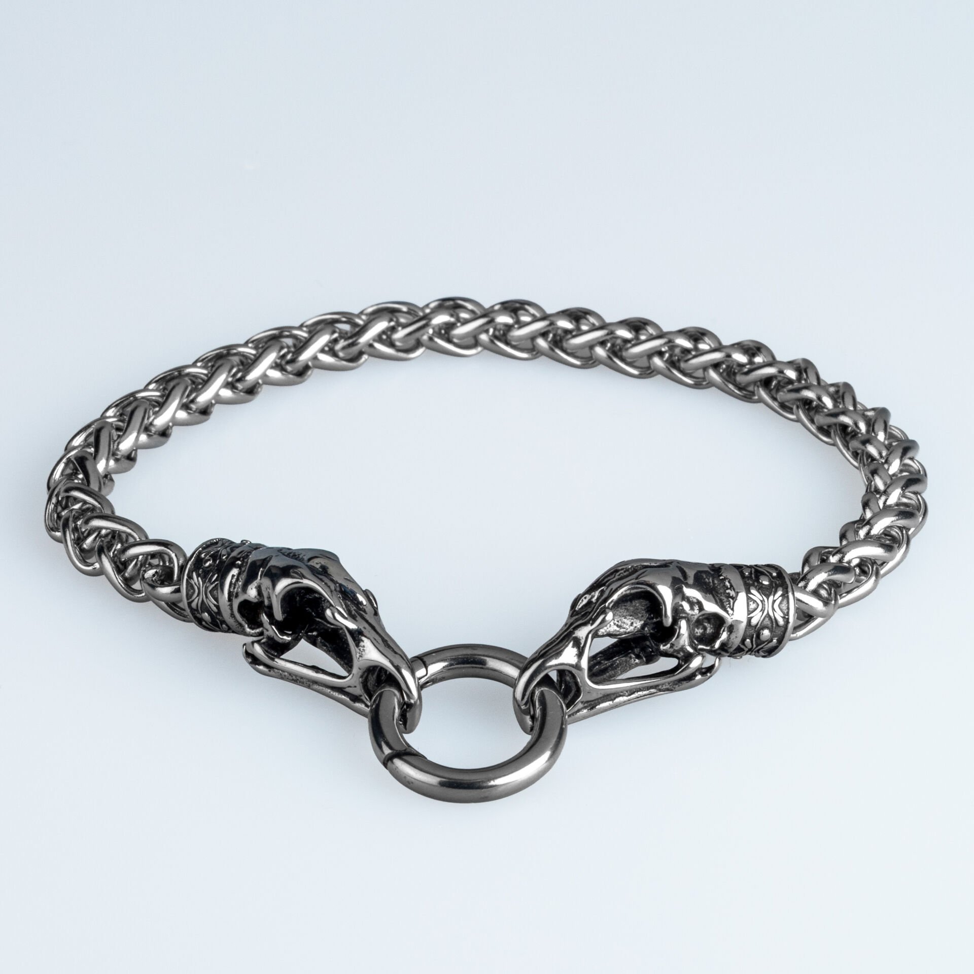 Erkek Gotik Çelik Bileklik Kafatası