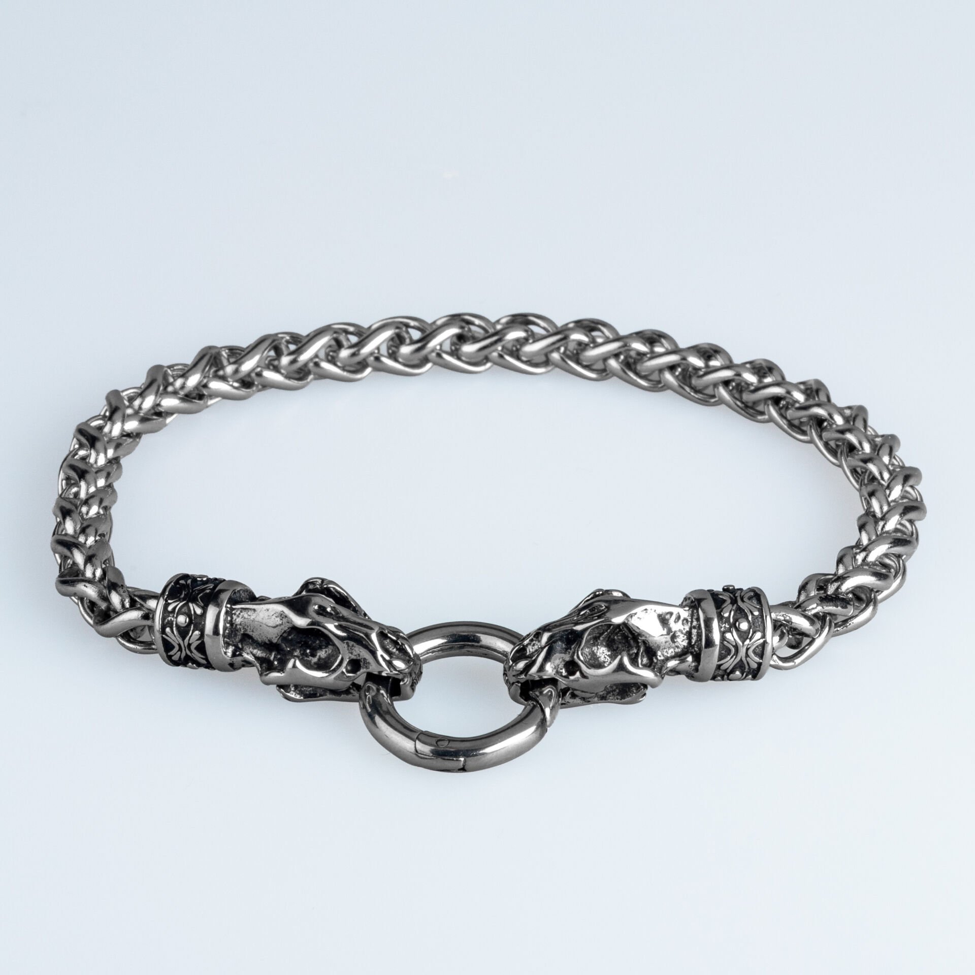 Erkek Gotik Çelik Bileklik Kafatası