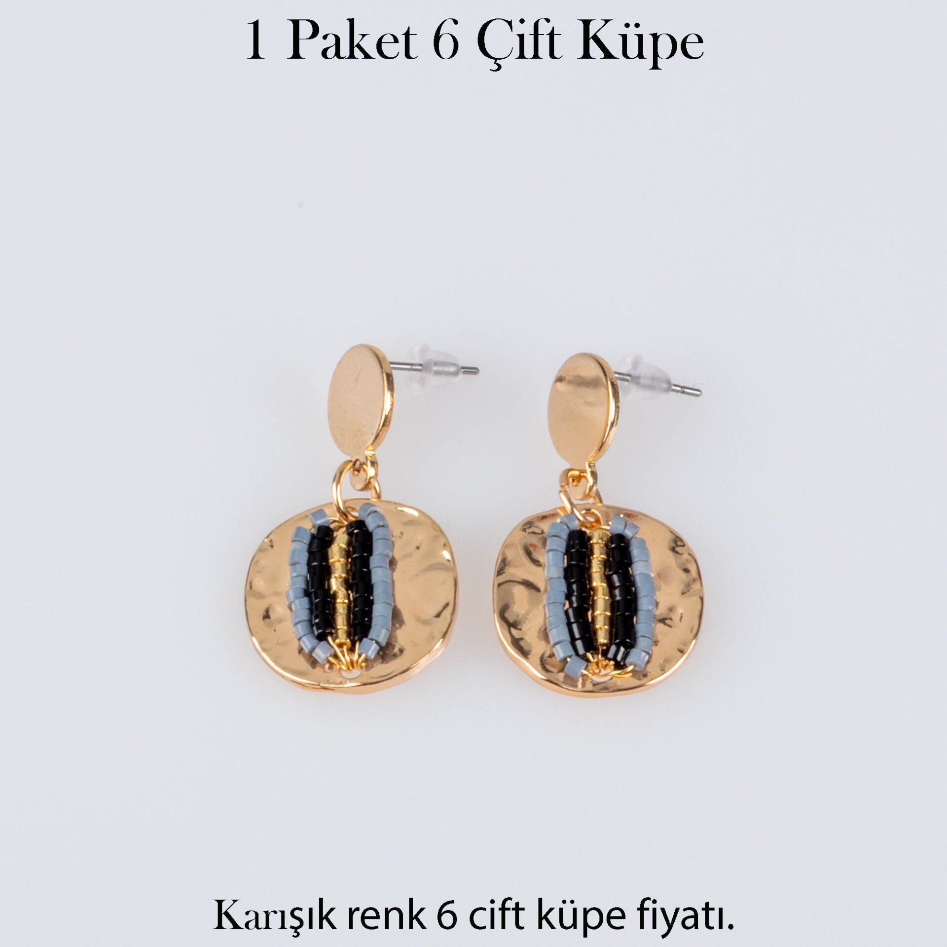 Pirinç Butik Küpe 1 paket 6 Çift