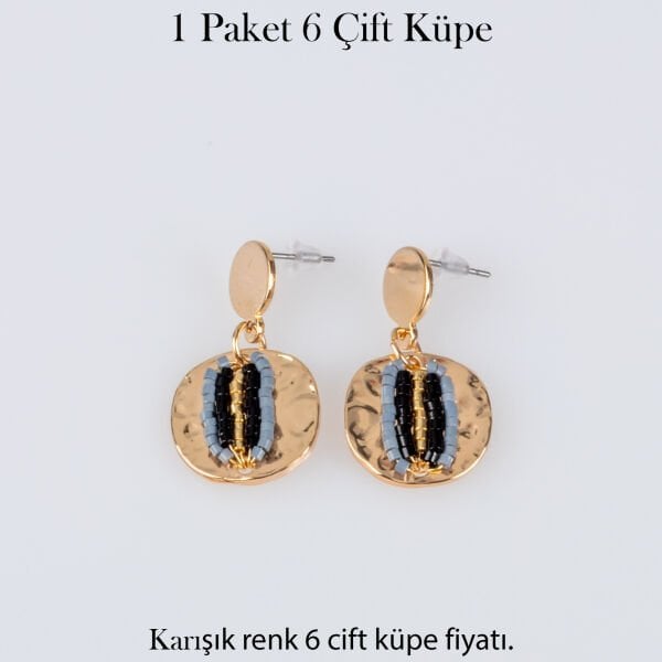 Pirinç Butik Küpe 1 paket 6 Çift