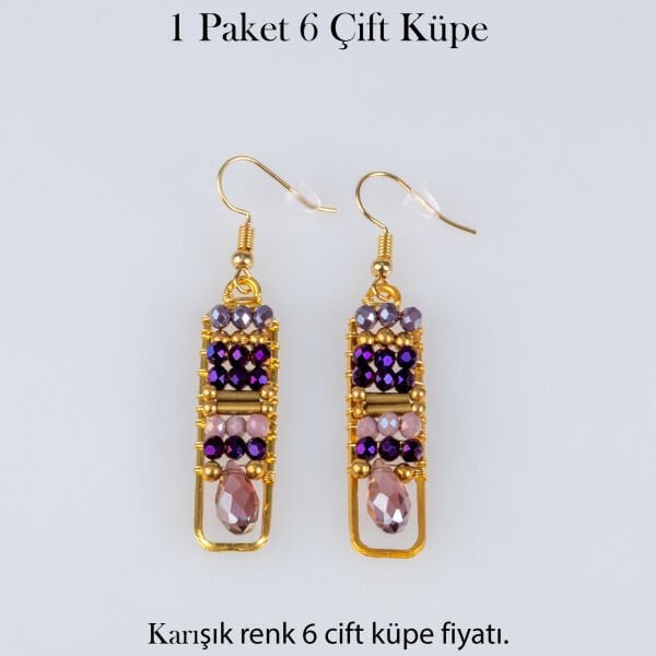 Pirinç Butik Küpe 1 paket 6 Çift