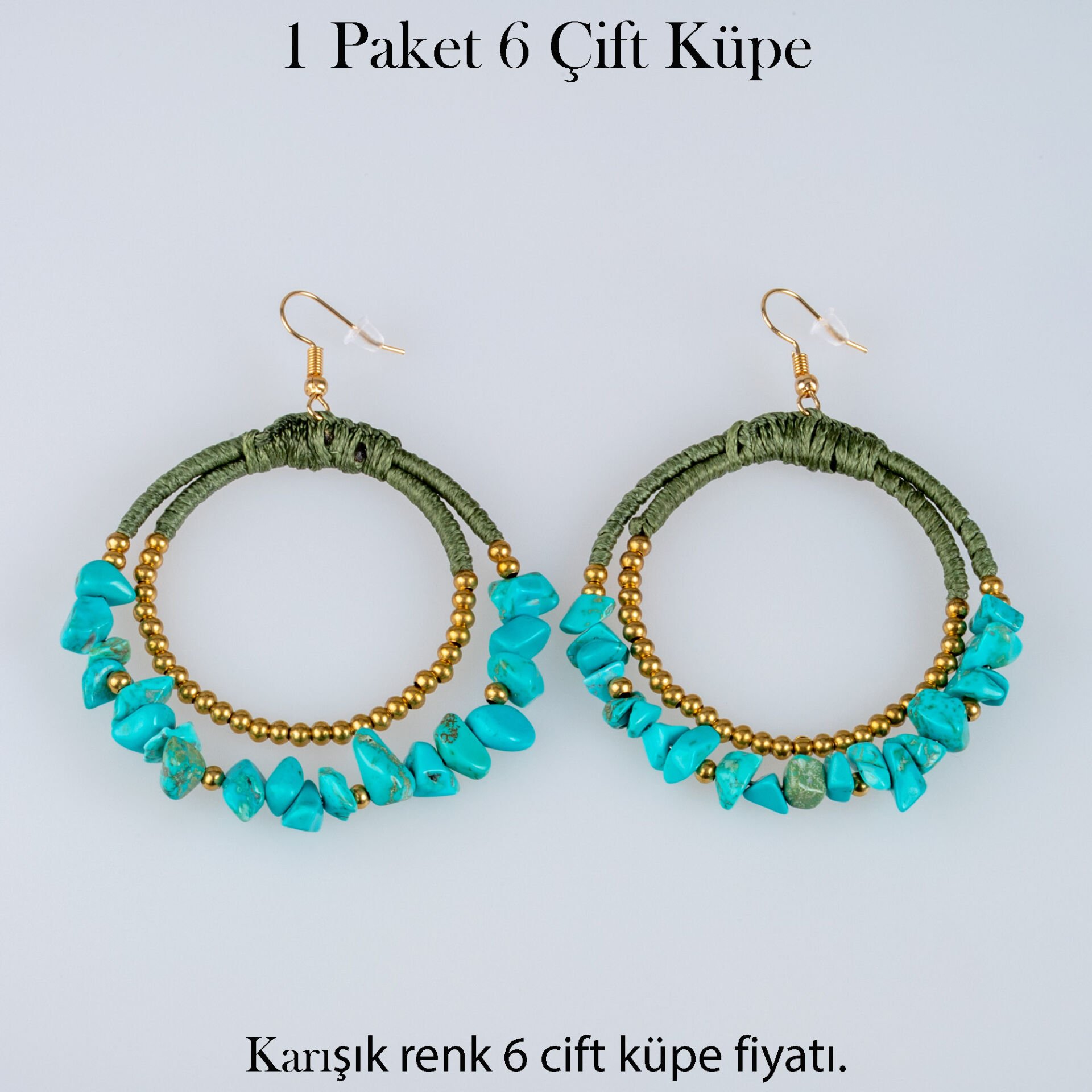 Pirinç Butik Küpe 1 paket 6 Çift