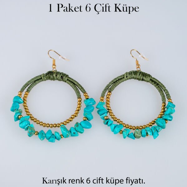 Pirinç Butik Küpe 1 paket 6 Çift