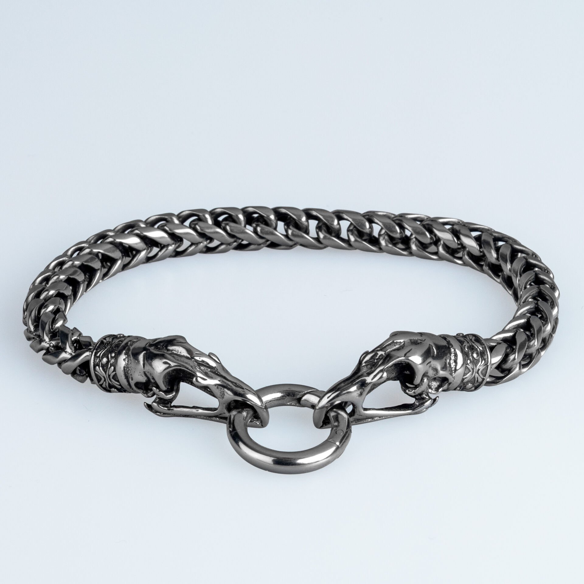 Erkek Gotik Çelik Bileklik Kafatası