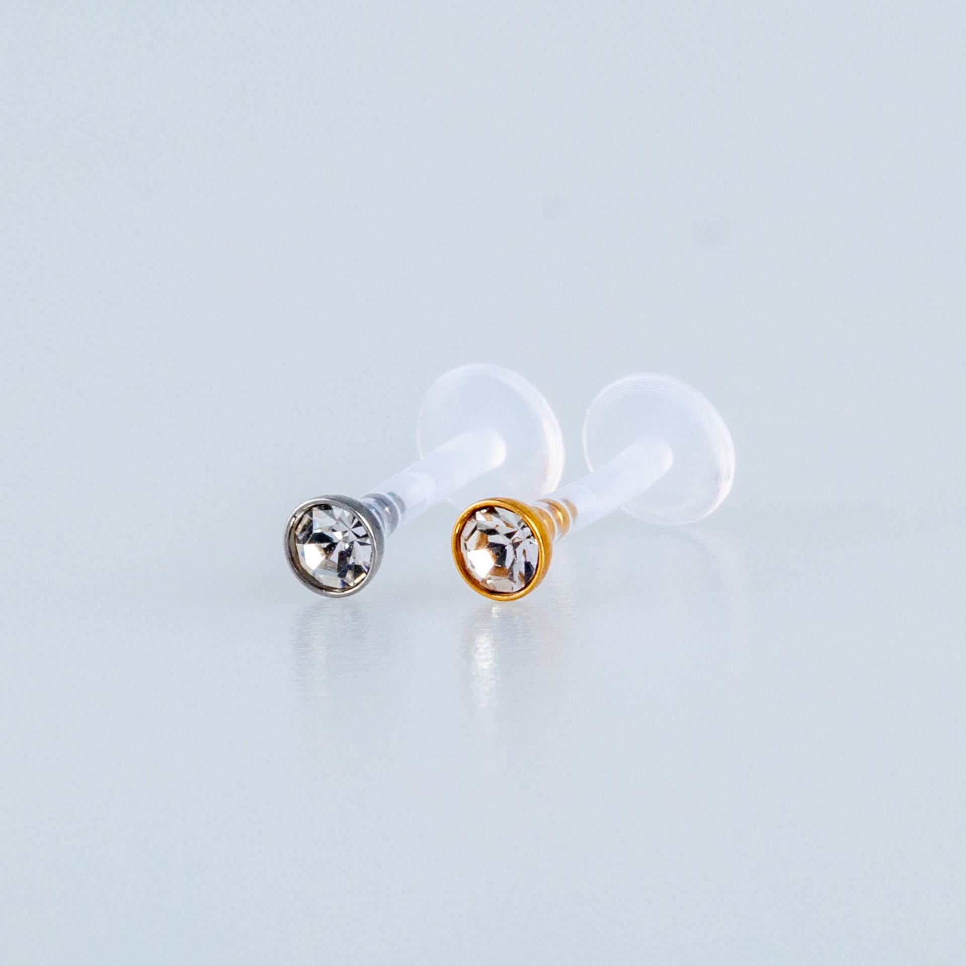 Piercing Labret Bioplast 3mm Taşlı Top