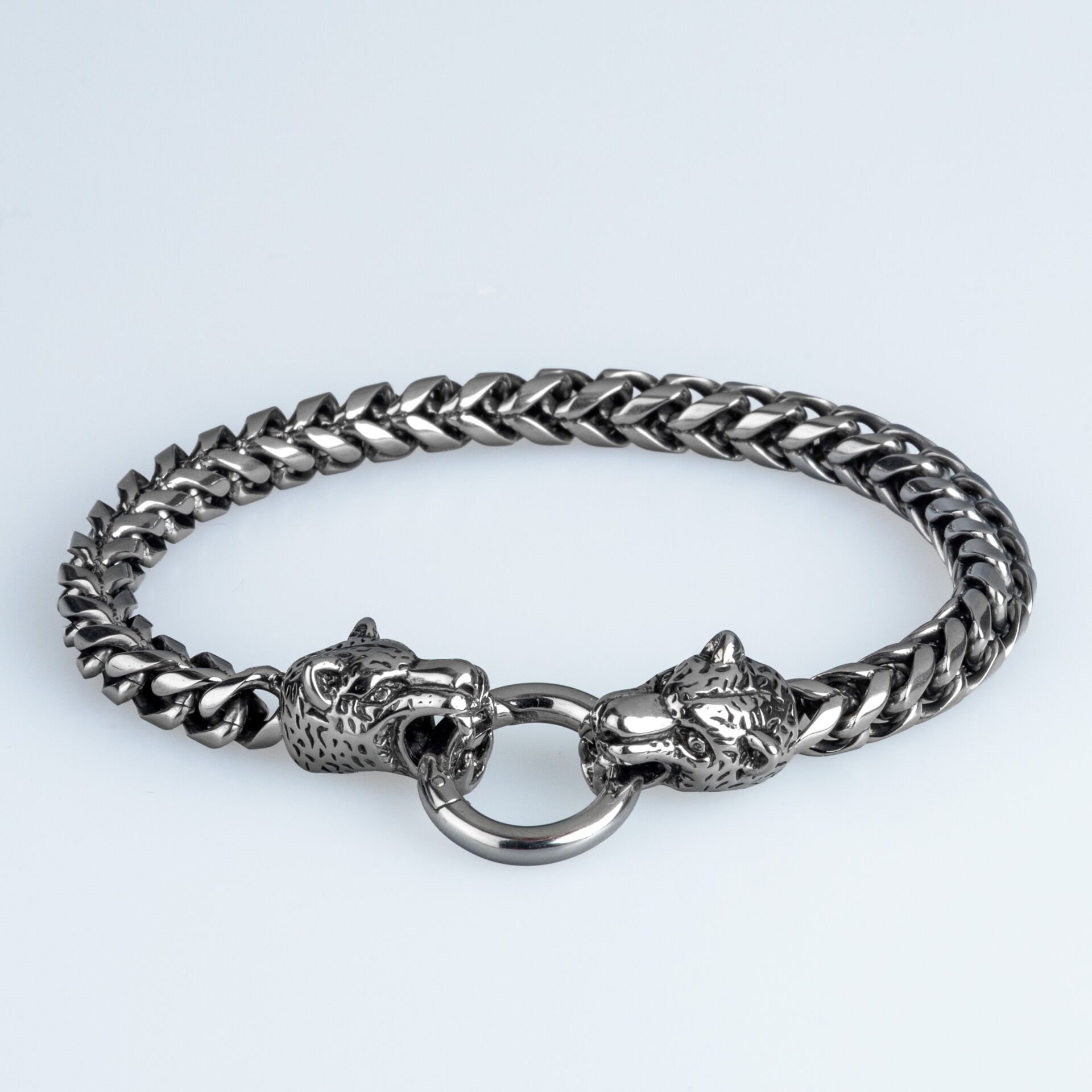 Erkek Gotik Çelik Bileklik Kaplan