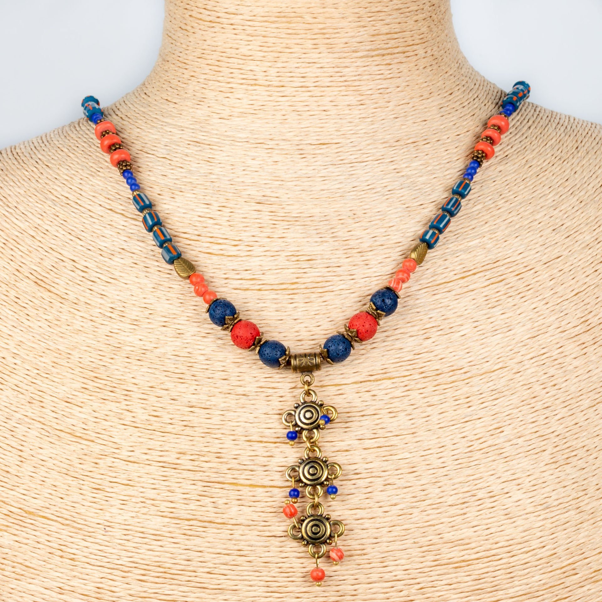 Ethnic Necklace-Natural Stone 60cm