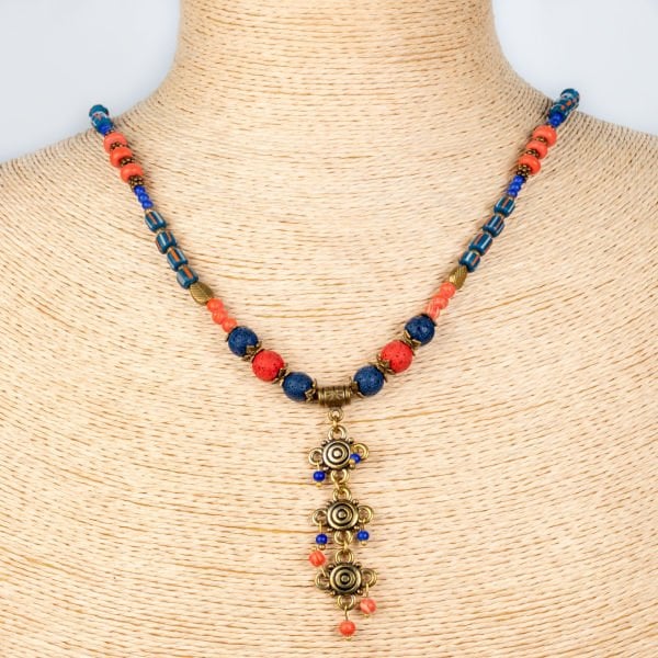 Etnik Kolye-Doğal Taş 60cm