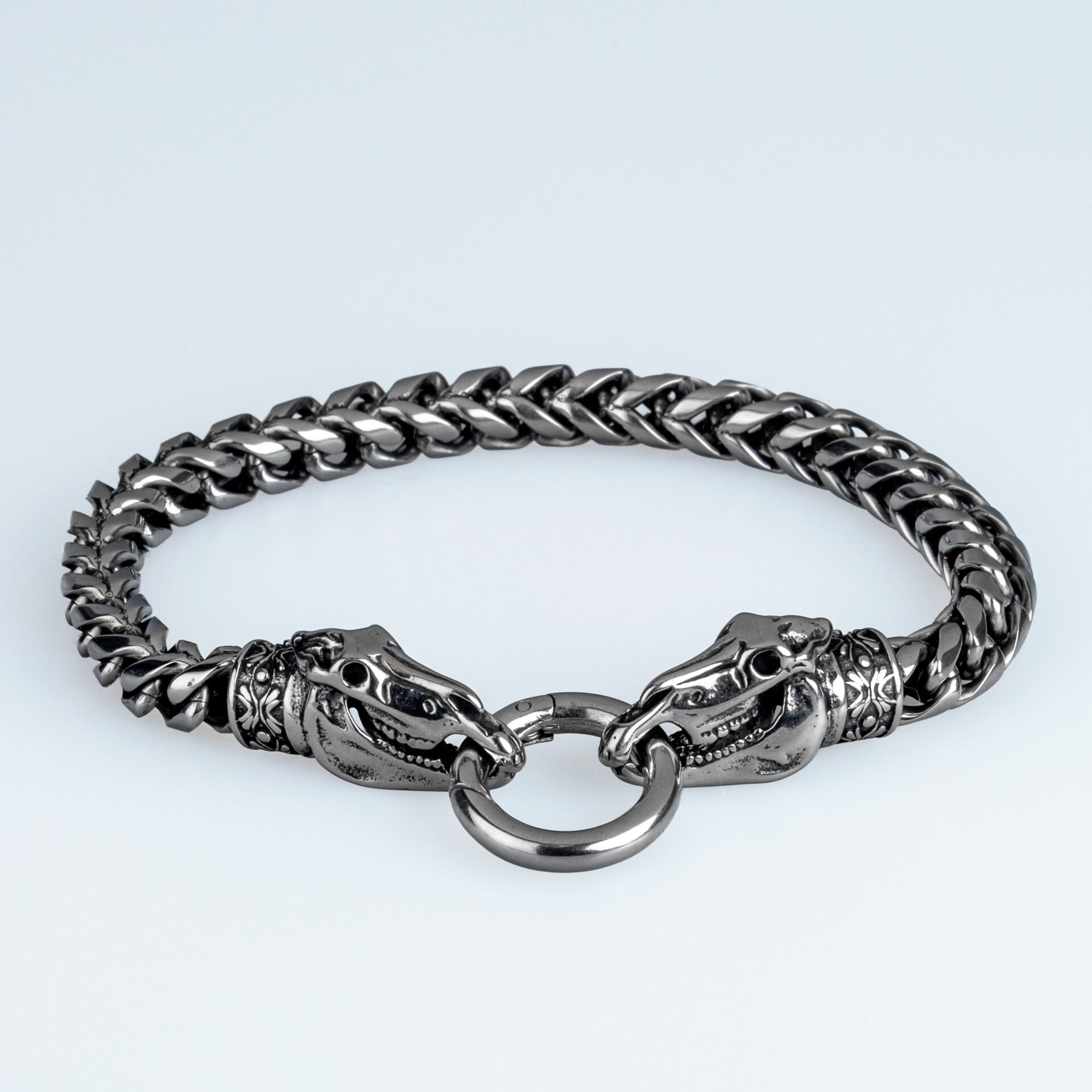 Erkek Gotik Çelik Bileklik Kafatası