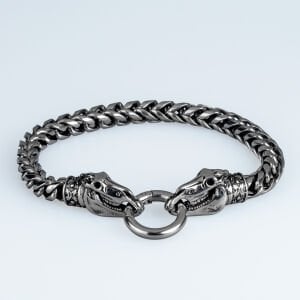 Erkek Gotik Çelik Bileklik Kafatası