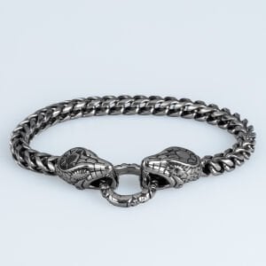 Erkek Gotik Çelik Bileklik Yılan
