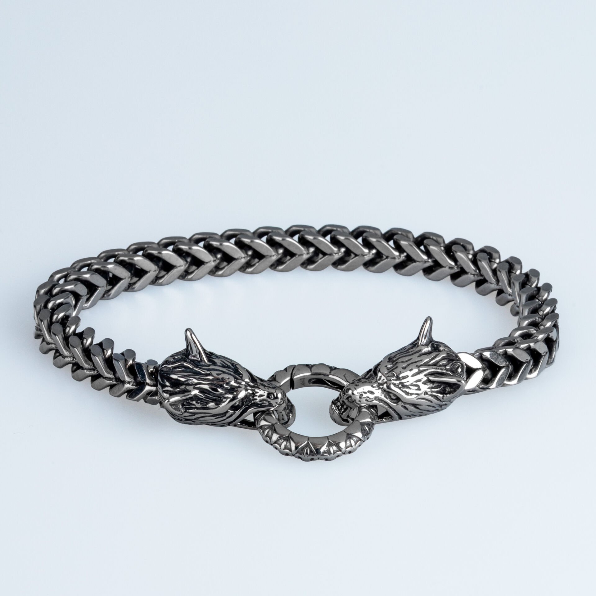 Erkek Gotik Çelik Bileklik Kurt