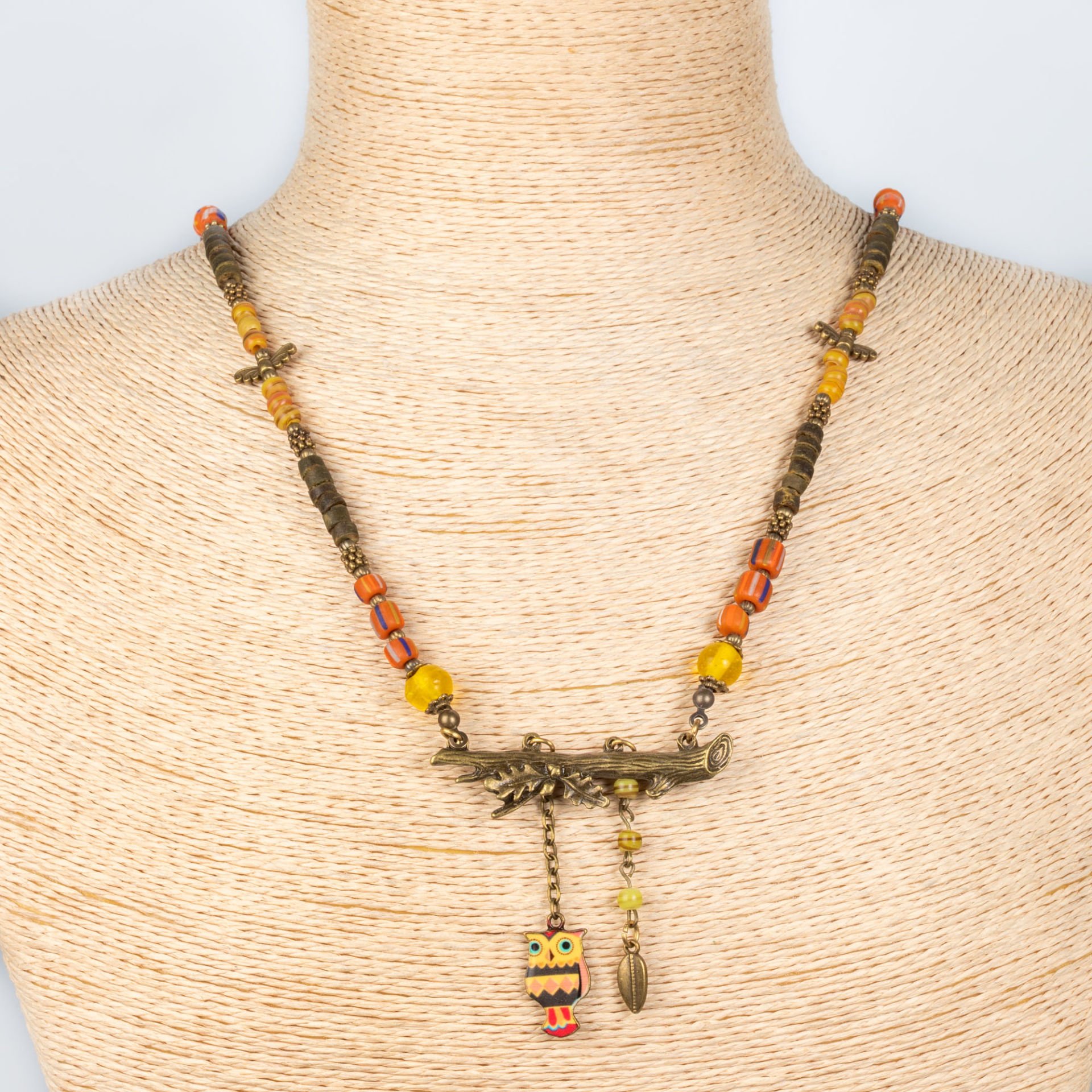 Etnik Kolye-Doğal Taş Uzun 75cm