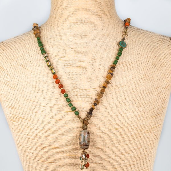 Ethnic Necklace-Natural Stone Long 75cm