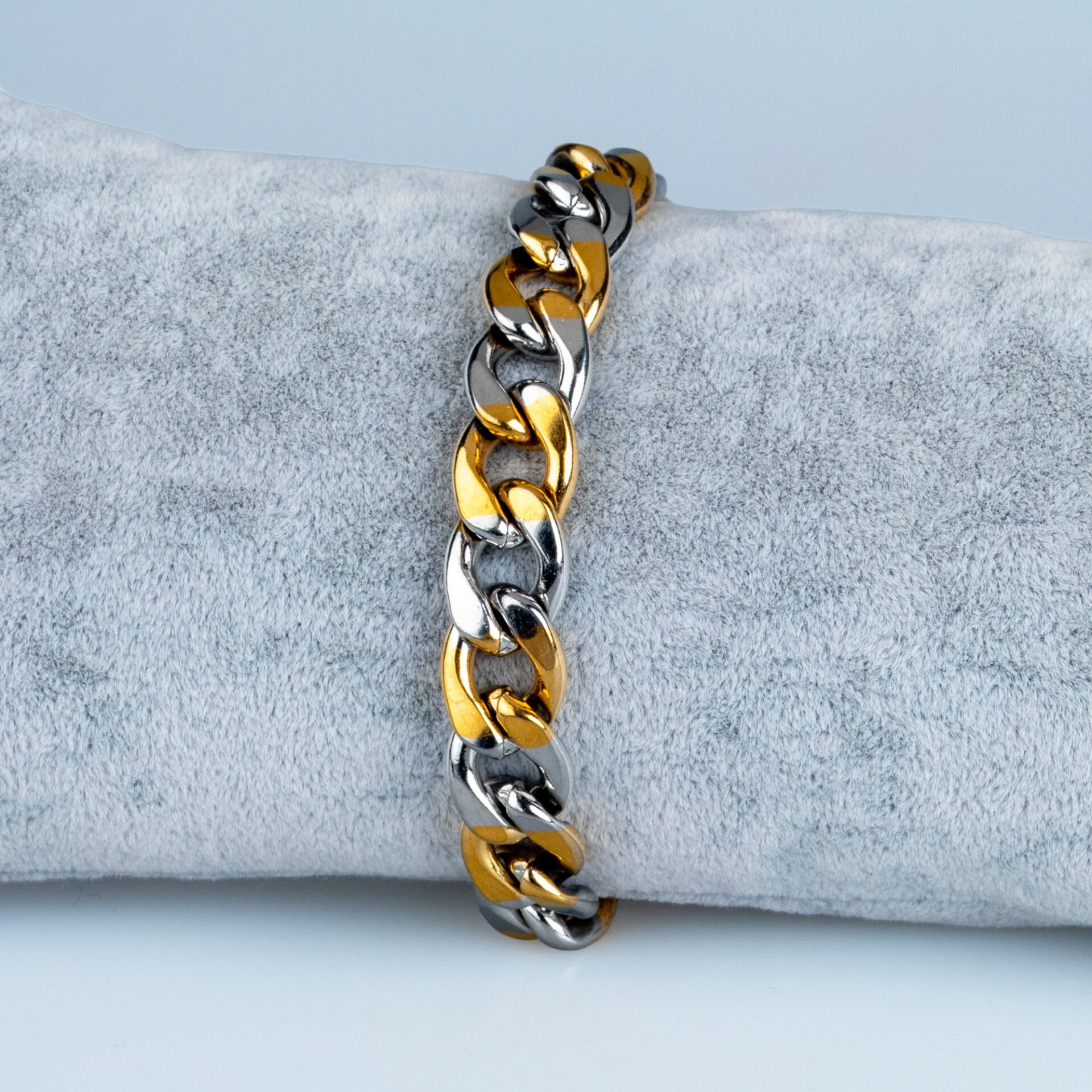 Erkek Çelik Zincir Bileklik Çift Renk