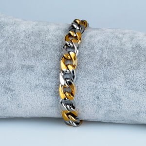 Erkek Çelik Zincir Bileklik Çift Renk