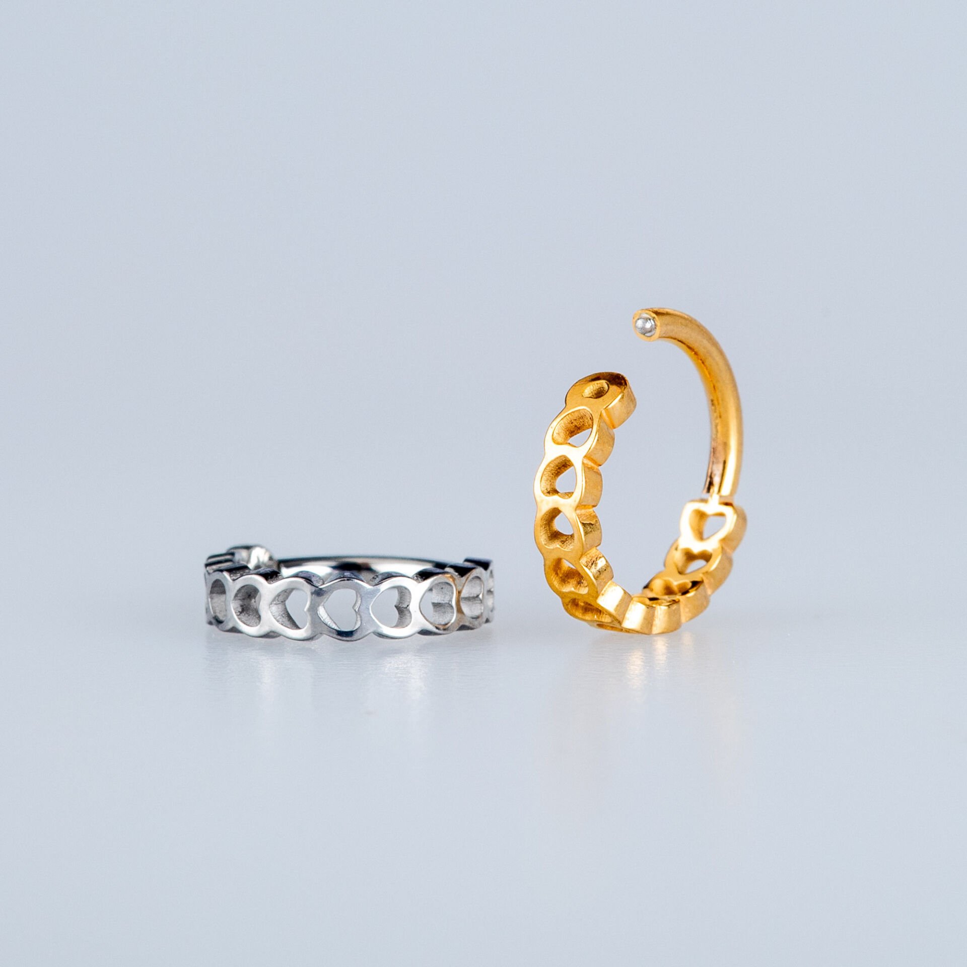 Piercing Çelik Halka Segment Kalp