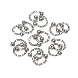 Toptan 316L Çelik Piercing Septum Smiley 3mm Top Boy: 1.2x6x3mm