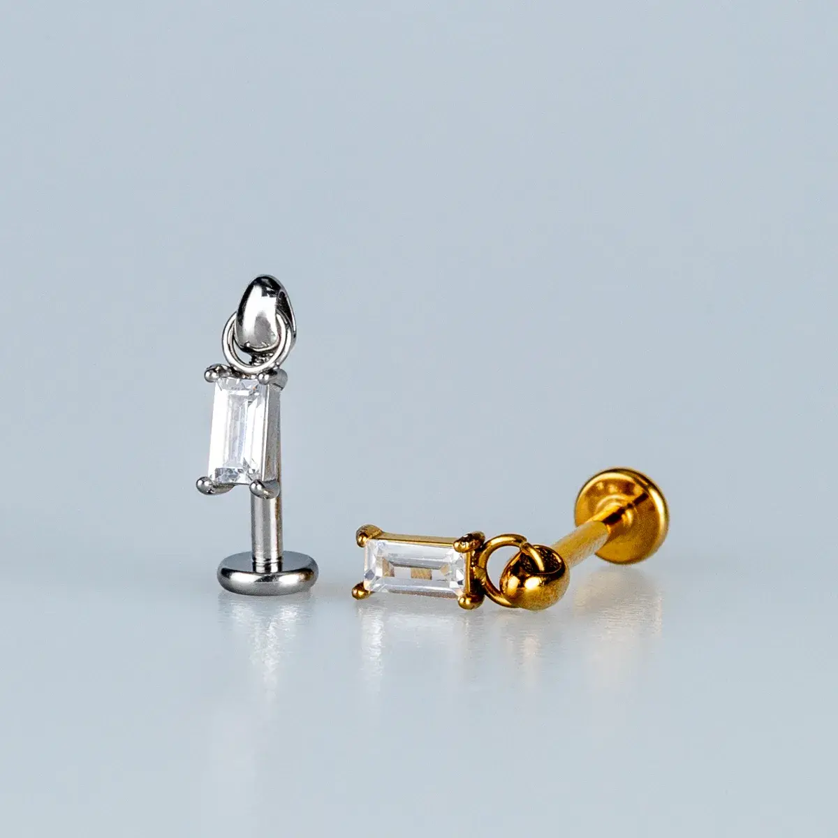Toptan Piercing 316L Cerrahi Çelik Sallantılı Baget Tragus Vos Etnik Takı Beyaz