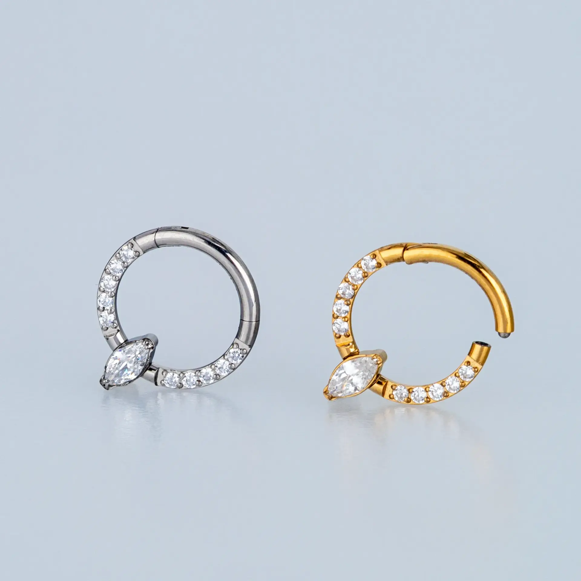 Piercing Titanyum Segment Halka Sarı 8mm