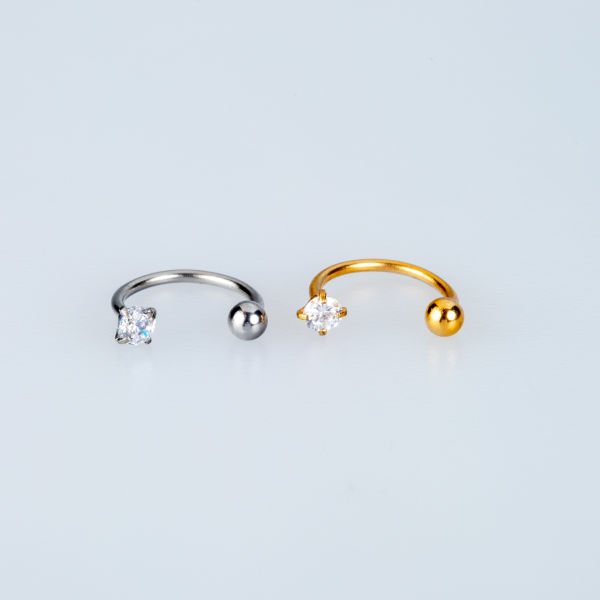 Piercing Hızma Bar 0.8mm Taş 2.5mm Beyaz