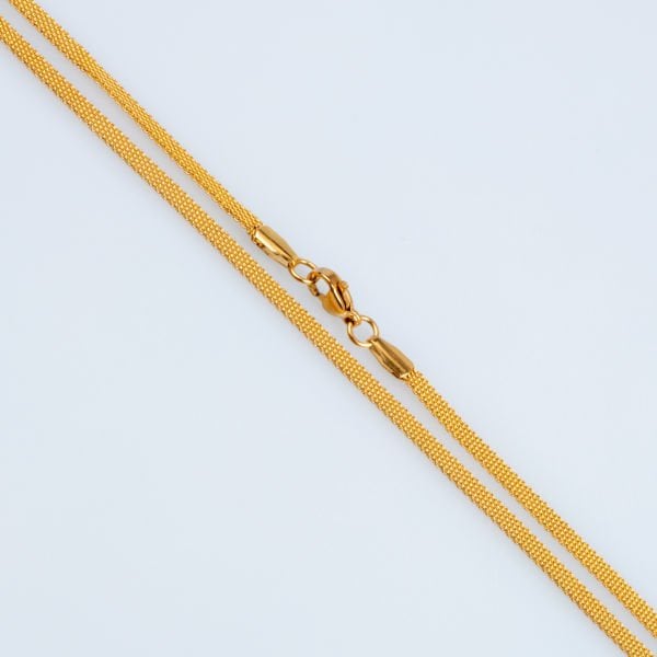 Çelik Zincir Kolye Sarı 55cm