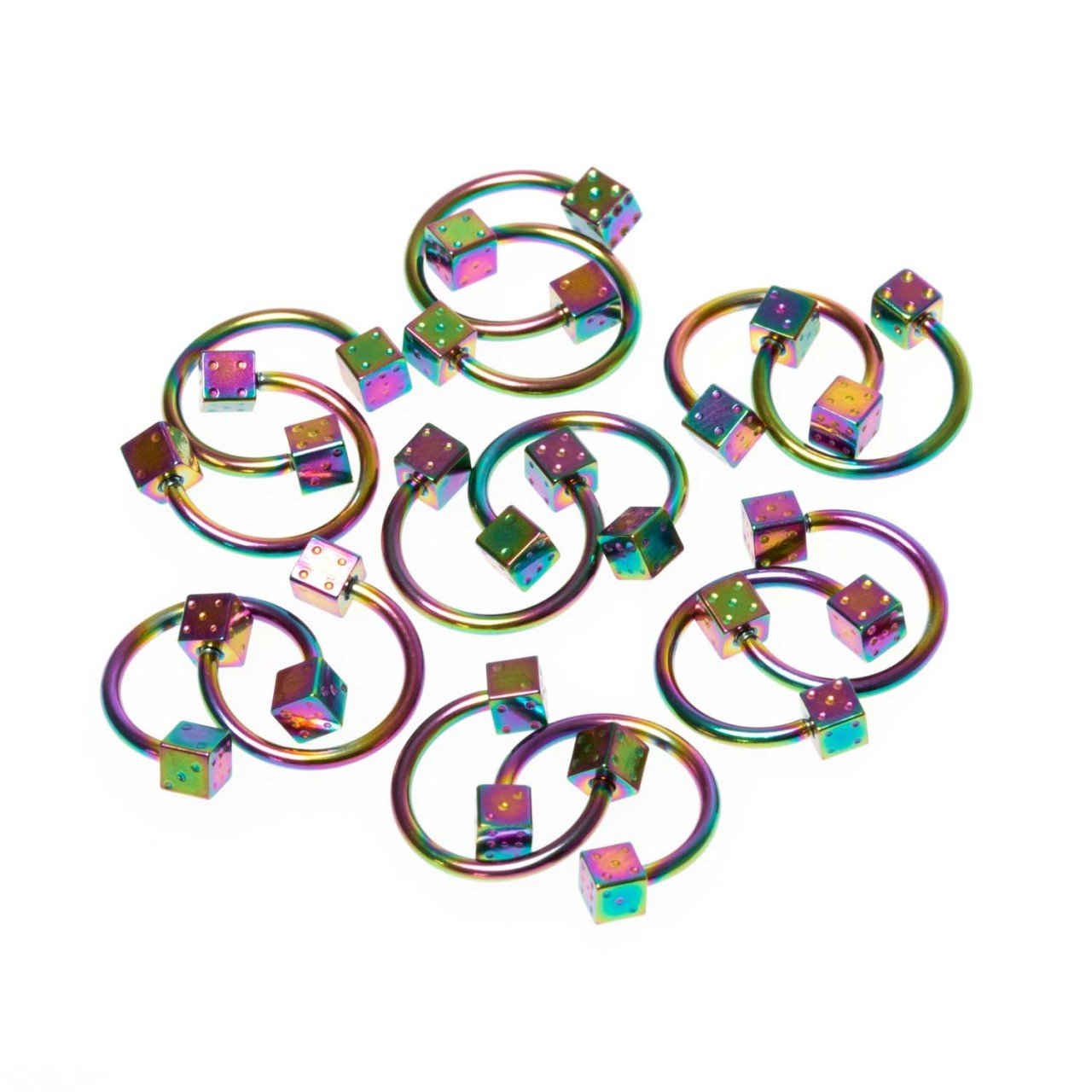 Toptan 316L Çelik Piercing Septum Smiley zar Boy: 1.2x10x3mm