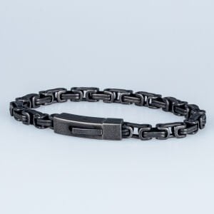 Erkek Gotik Çelik Bileklik Antrasit Renk