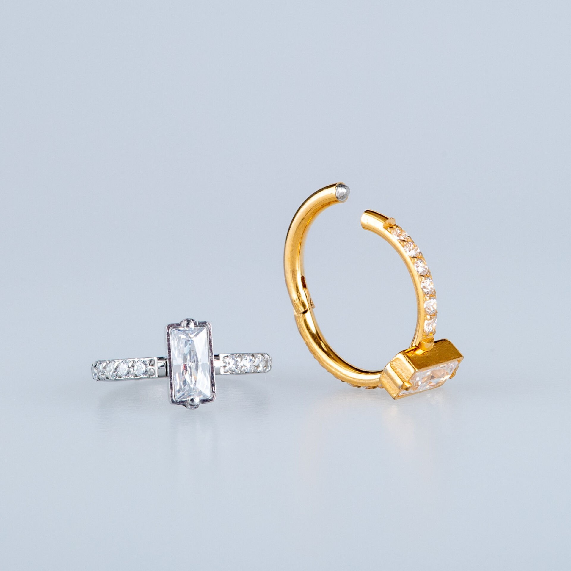 Piercing Çelik Halka Segment Sutun Taş