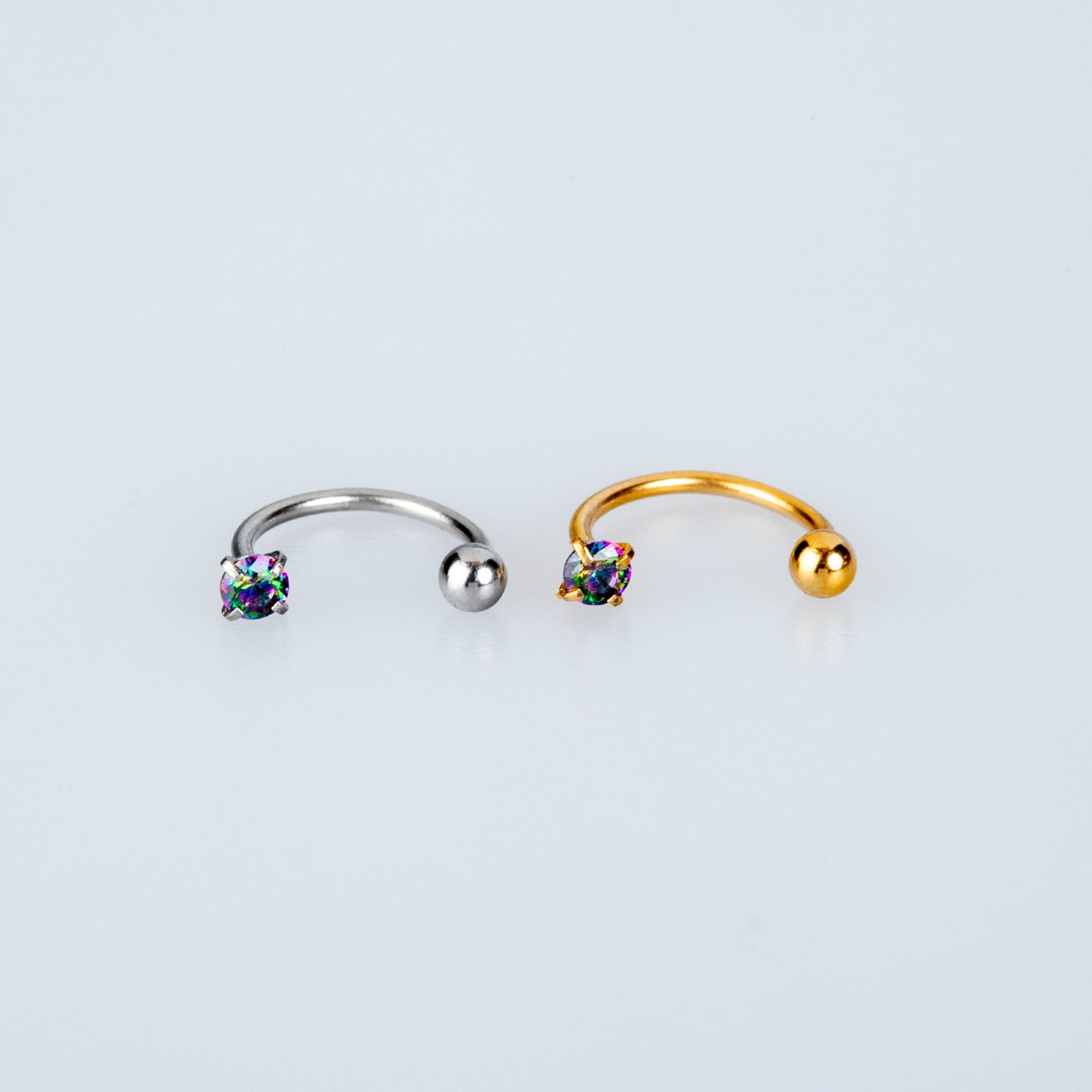 Piercing Hızma Bar 0.8mm Taş 2.5mm Beyaz