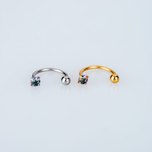 Piercing Hızma Bar 0.8mm Taş 2.5mm Beyaz