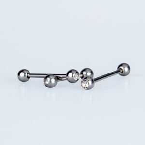 Piercing Göğüs 4mm Taşlı Top